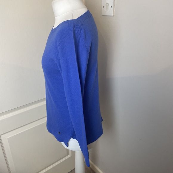 White Stuff Jumper Size 10 Lambswool Cashmere Blend Merlot Blue Xmas Festive - Picture 9 of 13